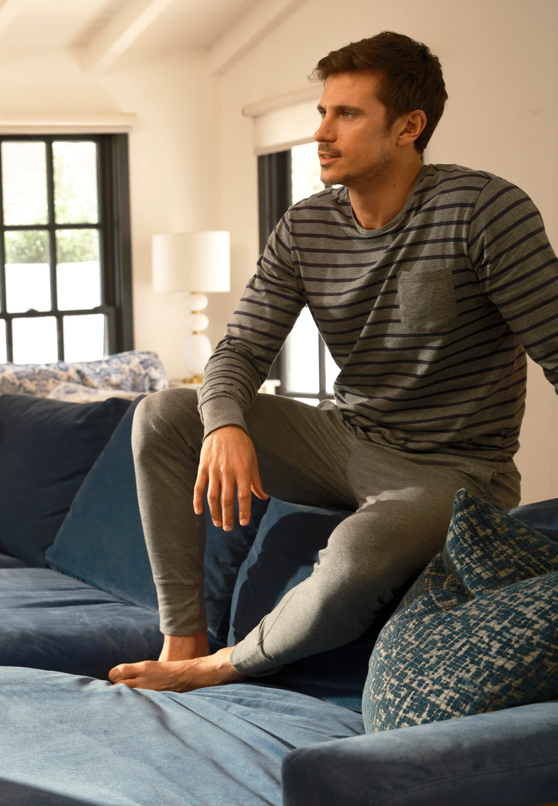 Jockey® Cotton Nautical Stripe Full Knit Pyjama - Image 13