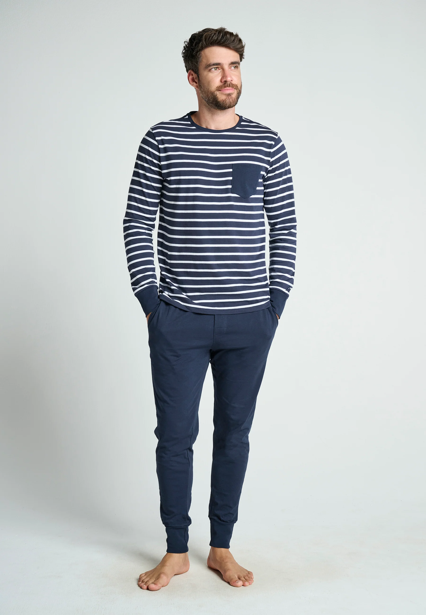 Jockey® Cotton Nautical Stripe Full Knit Pyjama - Image 5