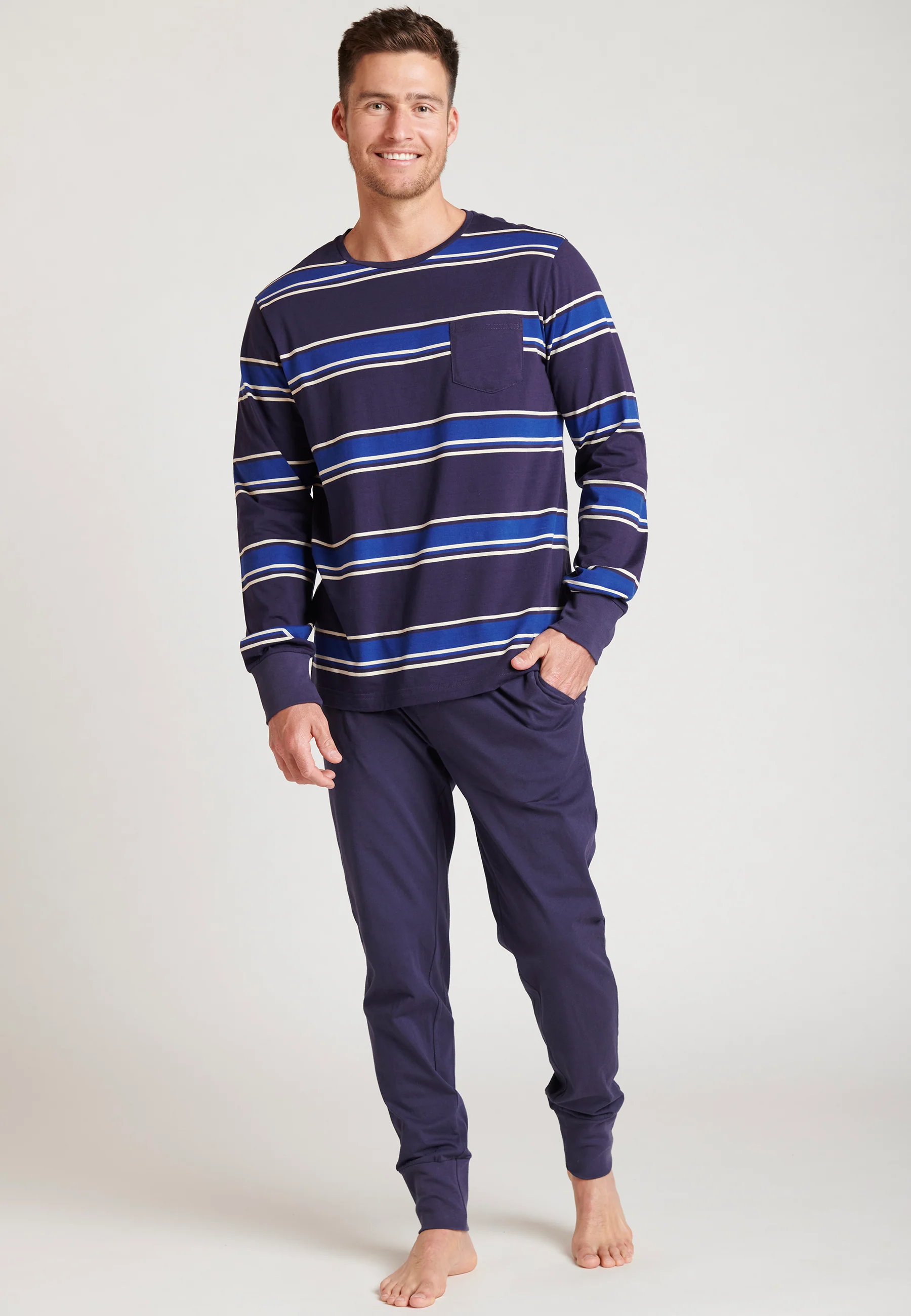 Jockey® Cotton Nautical Stripe Full Knit Pyjama - Image 8